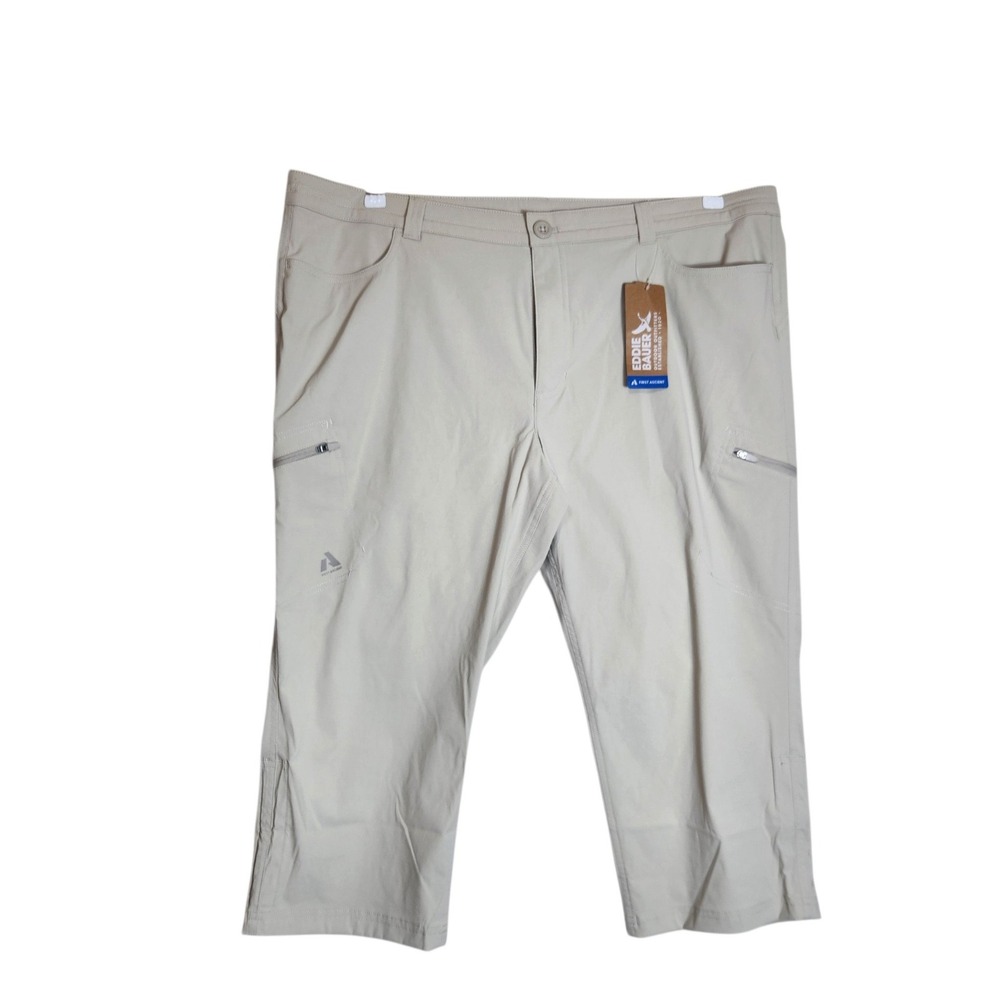 Eddie Bauer First Ascent WR Guide Capri Pants Pumice Beige Size 18 UPF 50 Hiking